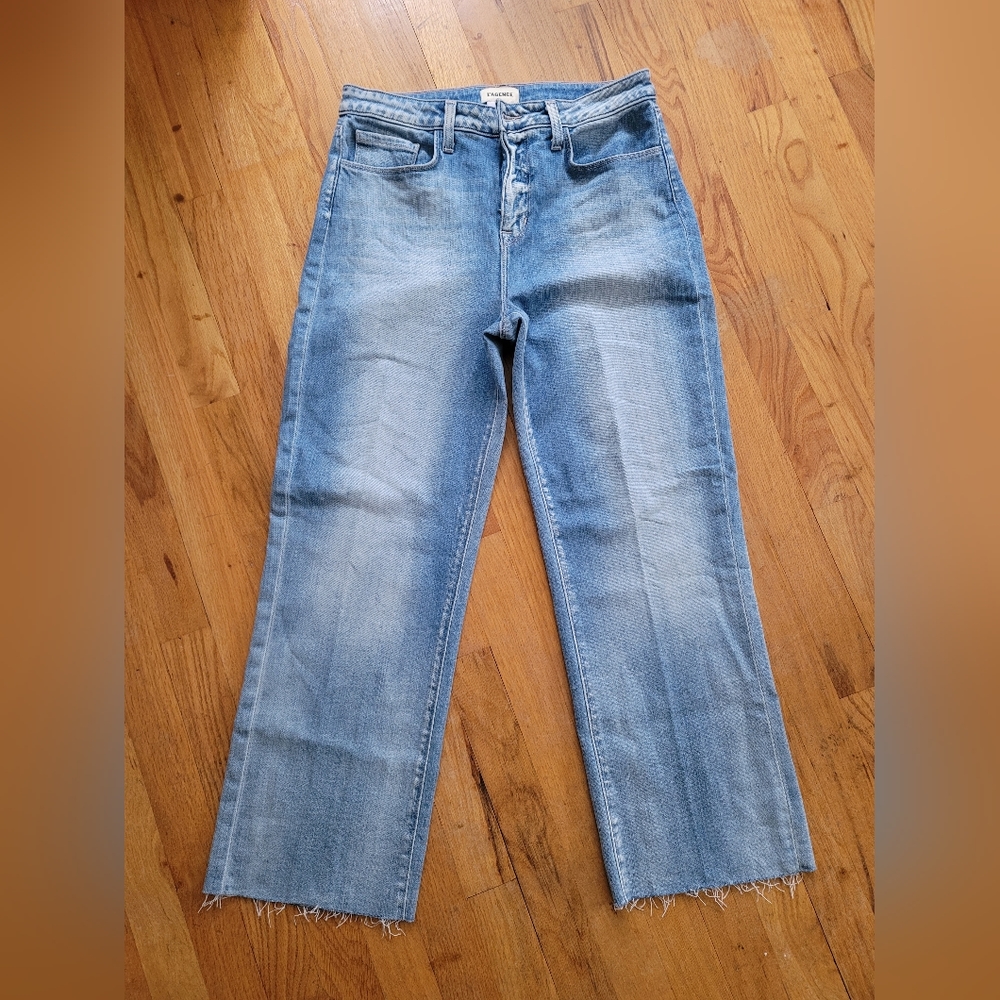 L'Agence Wanda High-Rise Cropped Wide Leg Denim Jean Size 26 NWOT